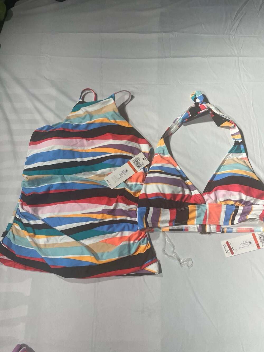 Anne Cole Multi-Color Striped Swimwear Set Size XS